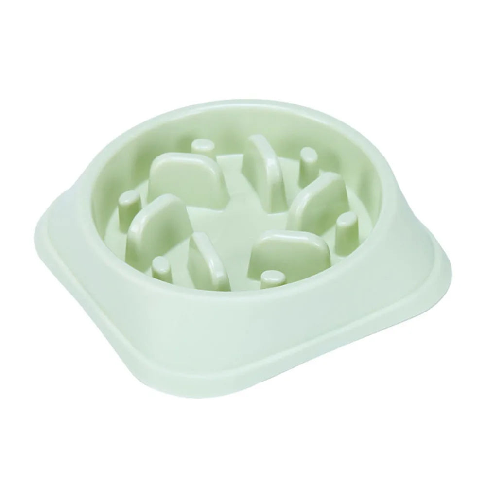 Pet Dog Bowl Slow Food Feeder Non-slip Anti Choking Cat Thickened Plastic Plate Bowls Healthy Anxiety Relief Dish Pet Supply