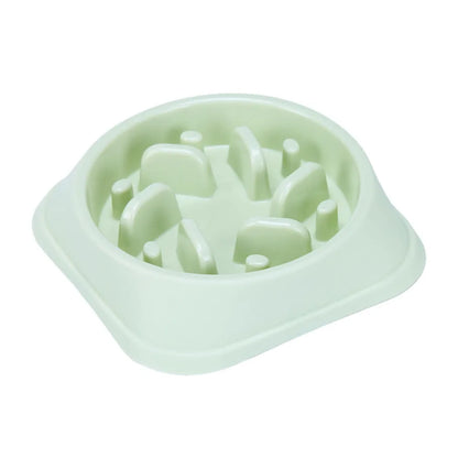 Pet Dog Bowl Slow Food Feeder Non-slip Anti Choking Cat Thickened Plastic Plate Bowls Healthy Anxiety Relief Dish Pet Supply