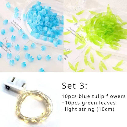 Artificial Tulip Flower Lamp Christmas Gifts Handmade DIY Infinity Tulips Garden Night Light  LED Wedding Decor Birthday Gift