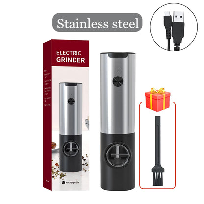 Usb Rechargeable Electric Salt And Pepper Grinder With Adjustable Coarseness Refillable Mill Battery Powered Kitchen Gadget