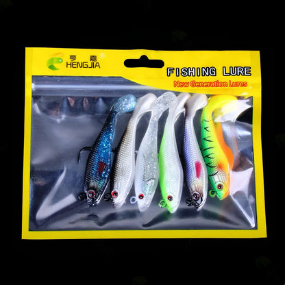 Sea Fishing Jigs Head Silicone Soft Bait 8cm-10g T tail Wobbler Fishing Lure Artificial Rubber Bait Swimbait Fishing Tackle