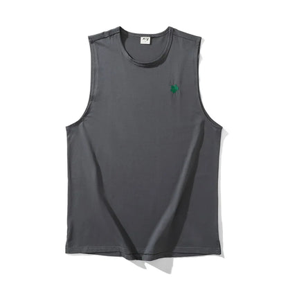 Plus Size Men's Sport Fitness Vest Cotton Trendy Sleeveless T-Shirt Shoulder Vest Casual Top Clearance Special Price