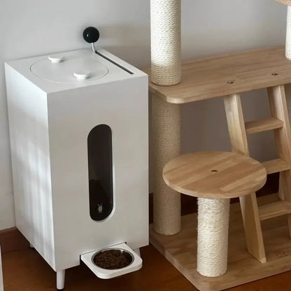 Pet Feeder Grain Storage Dogs and Cats Feeding Wooden Moisture-Proof