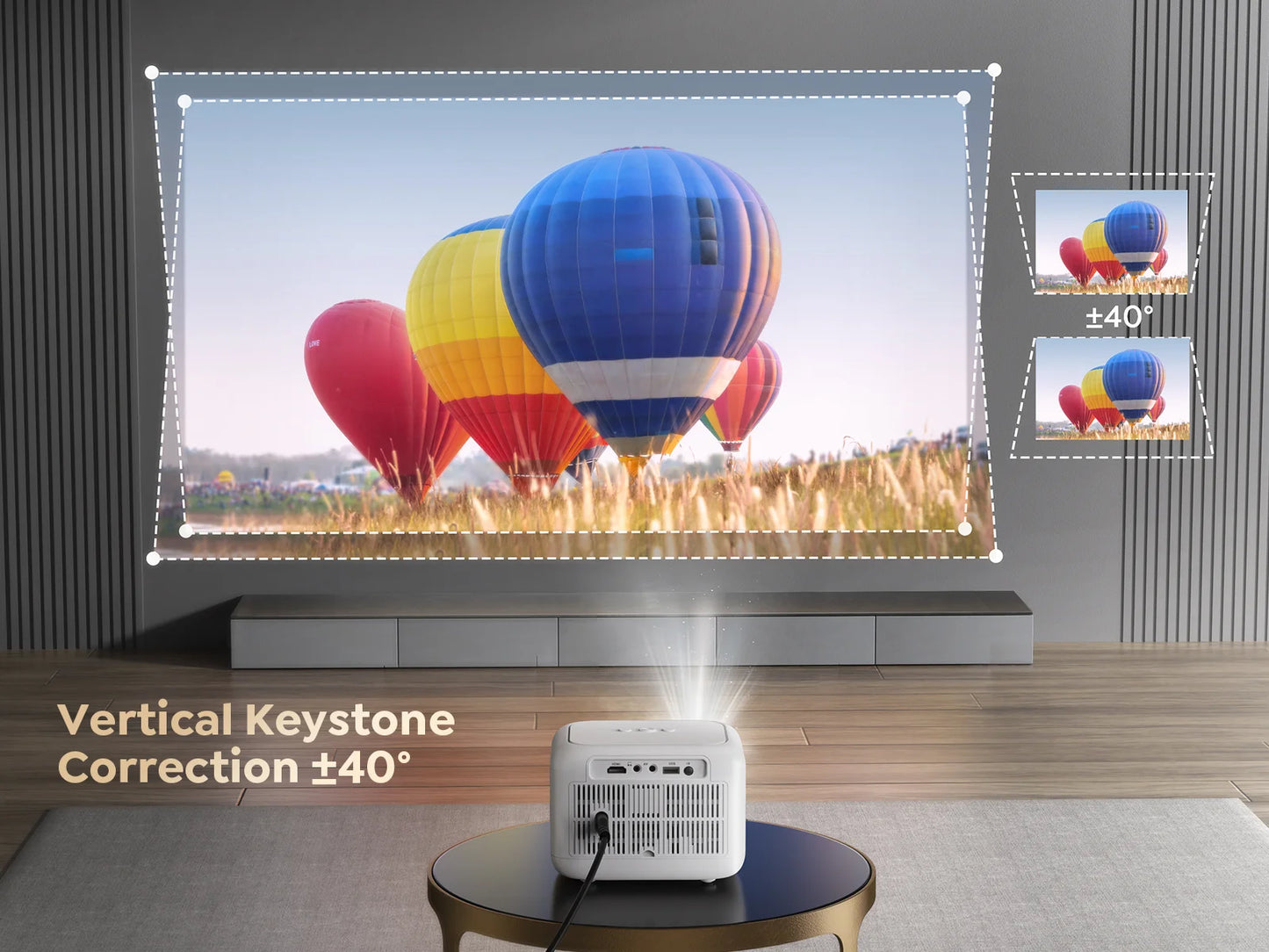 【Enfoque eléctrico】 Miniproyector Android, YABER L1 Proyector de video de 20000 lúmenes 5G WiFi Bluetooth, compatible con proyector portátil P