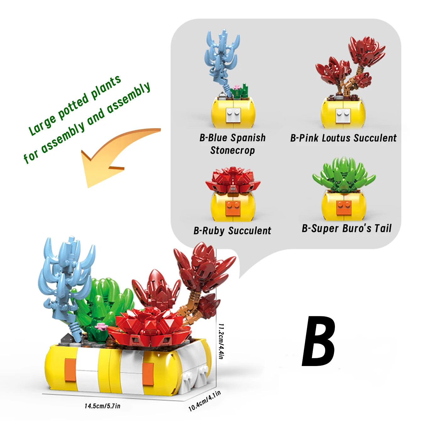 Simulation Succulents Flowers Bricks Plants Bonsai Cactus Aloe Vera DIY Assembled Toy Building Blocks Creative Kids Toys Gift