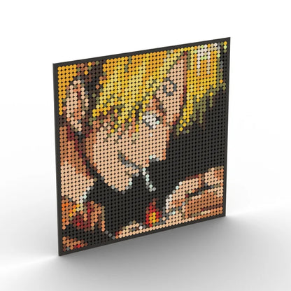 One Piece Anime Figures Luffy Brook Nami Robin Sanji Franky Blocks Brick Pixel Art Decoration Toys Kids Christmas Birthday Gifts
