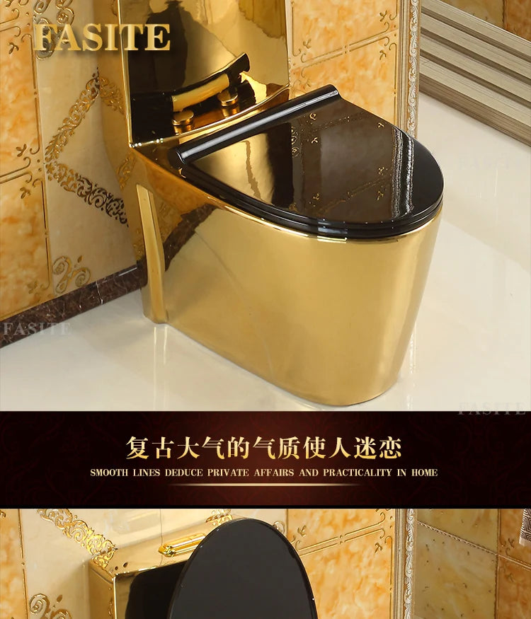 Artistic European style golden toilet siphon type deodorant toilet for adults, bathroom, household use