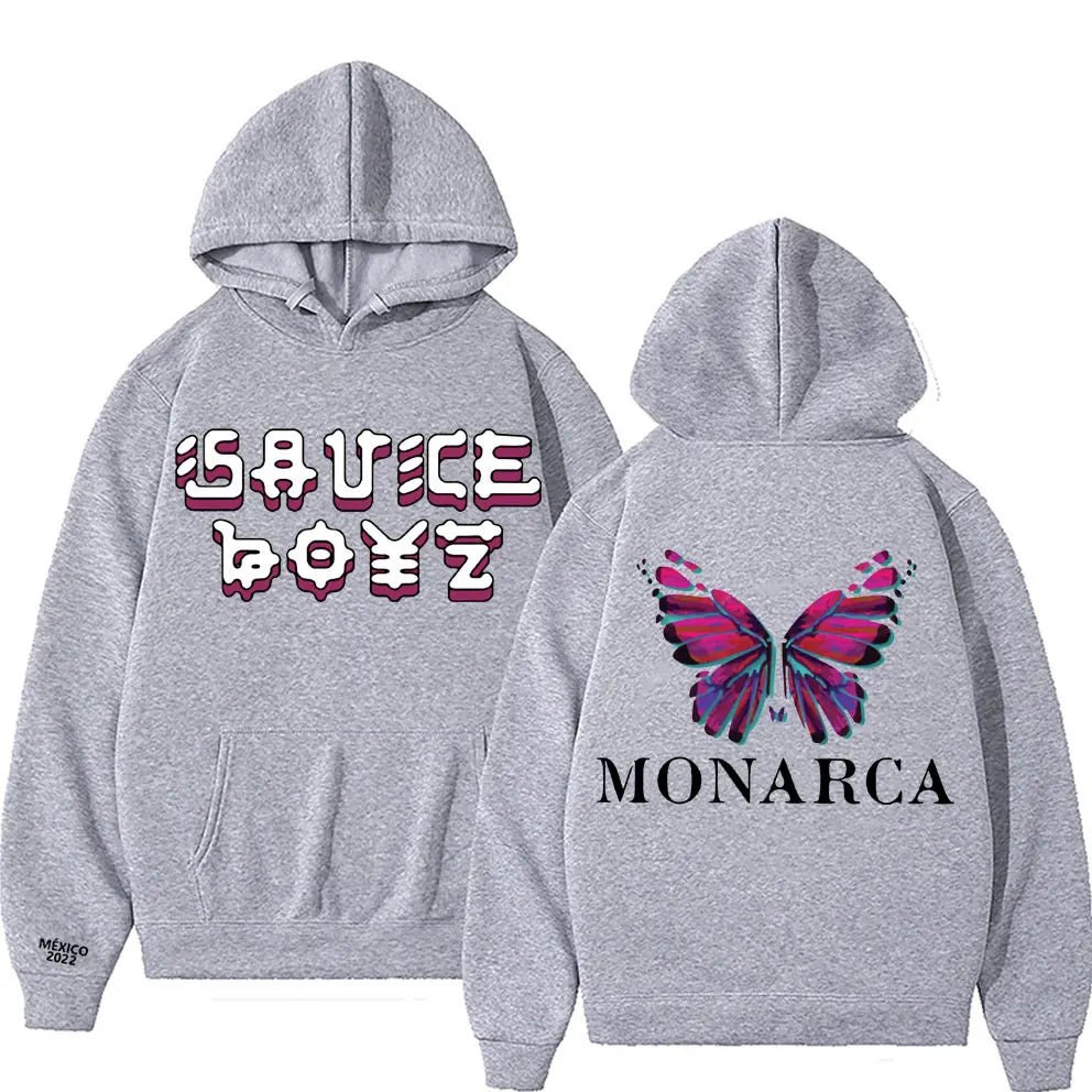 USA Rapper Eladio Carrion Print Hoodie Monarca Music Clothes Men Women Hip Hop Oversized Casual Sweatshirt Man Quality Clothing
