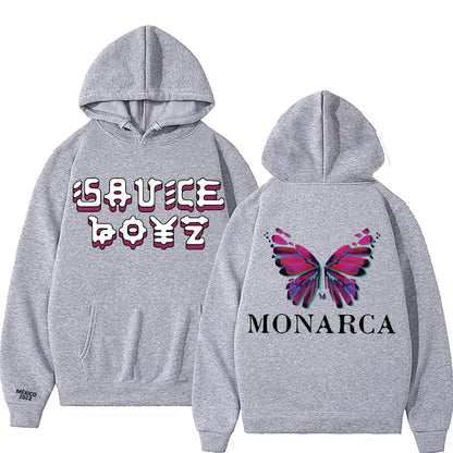 USA Rapper Eladio Carrion Print Hoodie Monarca Music Clothes Men Women Hip Hop Oversized Casual Sweatshirt Man Quality Clothing