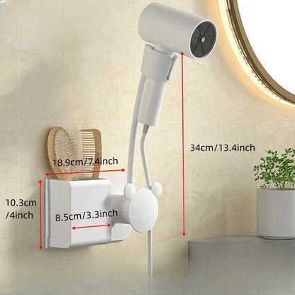 Bathroom Shelf on The Wall Without Drilling Multifunctional Storage Shelves Organizer Bathroom Hair Dryer Holder Toilet Cradle