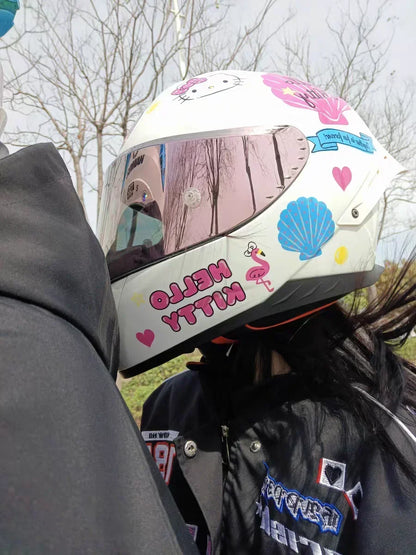 Sanrio HelloKitty Motorcycle Helmet Full Face Racing Helmets Offroad Motorcycle Helmet Motorbike Sports Helmets