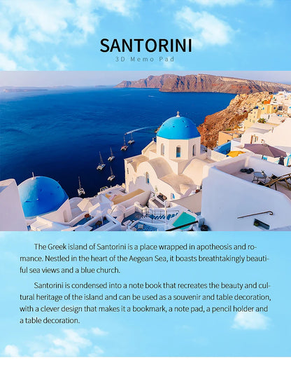Omoshiroi Block 3D Memo Pad Santorini Magic Calendar Desk Decoration Tear Off Notepad Bookmark Souvenir Gift Girlfriend Birthday