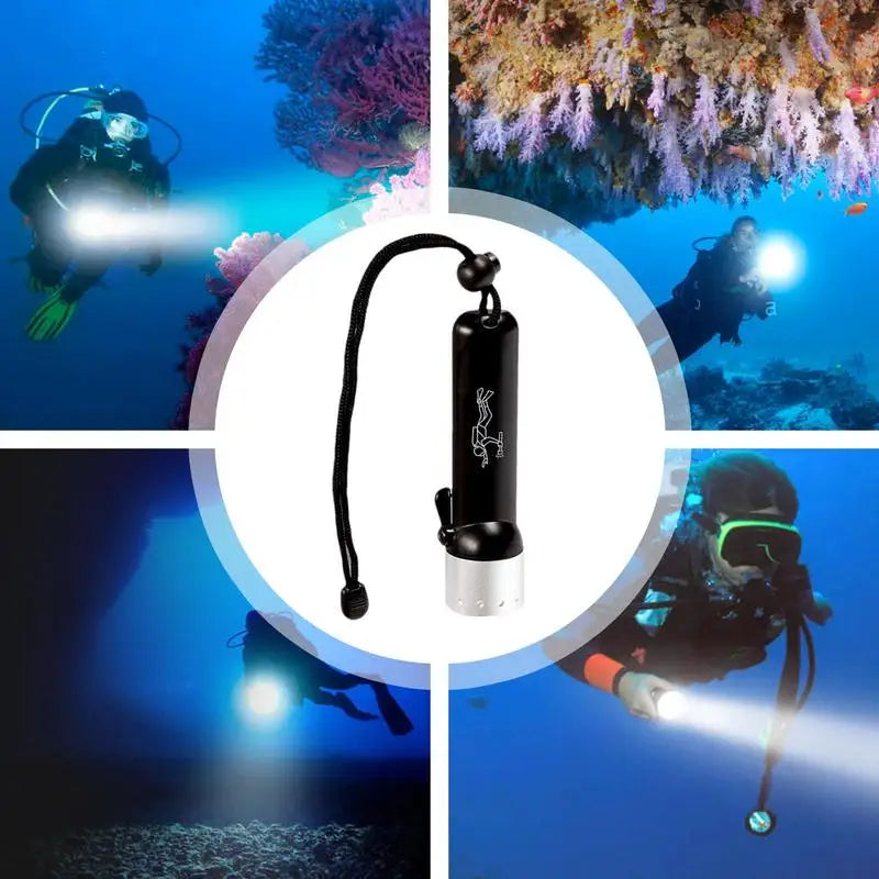 Underwater Flashlight Submarine Lights Batteried Dive Torch Snorkeling Light Underwater TPC-7 Waterproof LED Submersible Safety