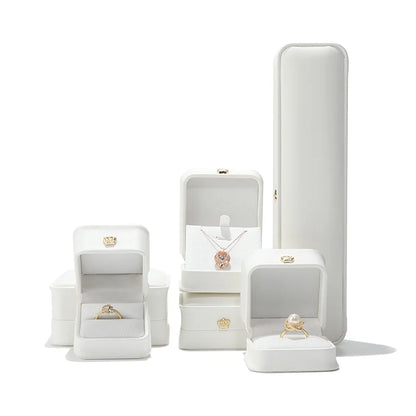 1 boîte à bijoux en cuir pour bague de mariage, pendentif, bracelet, collier, étui de rangement, emballage cadeau, boîte de présentation, vente en gros