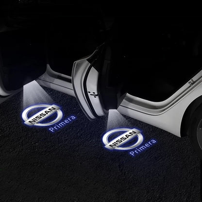 4PCS LED Car Door Welcome Lights 3D Laser Projector Lamps Auto Decoration Accessorie For Nissan Patrol 2012-2017 Teana 2008-2012