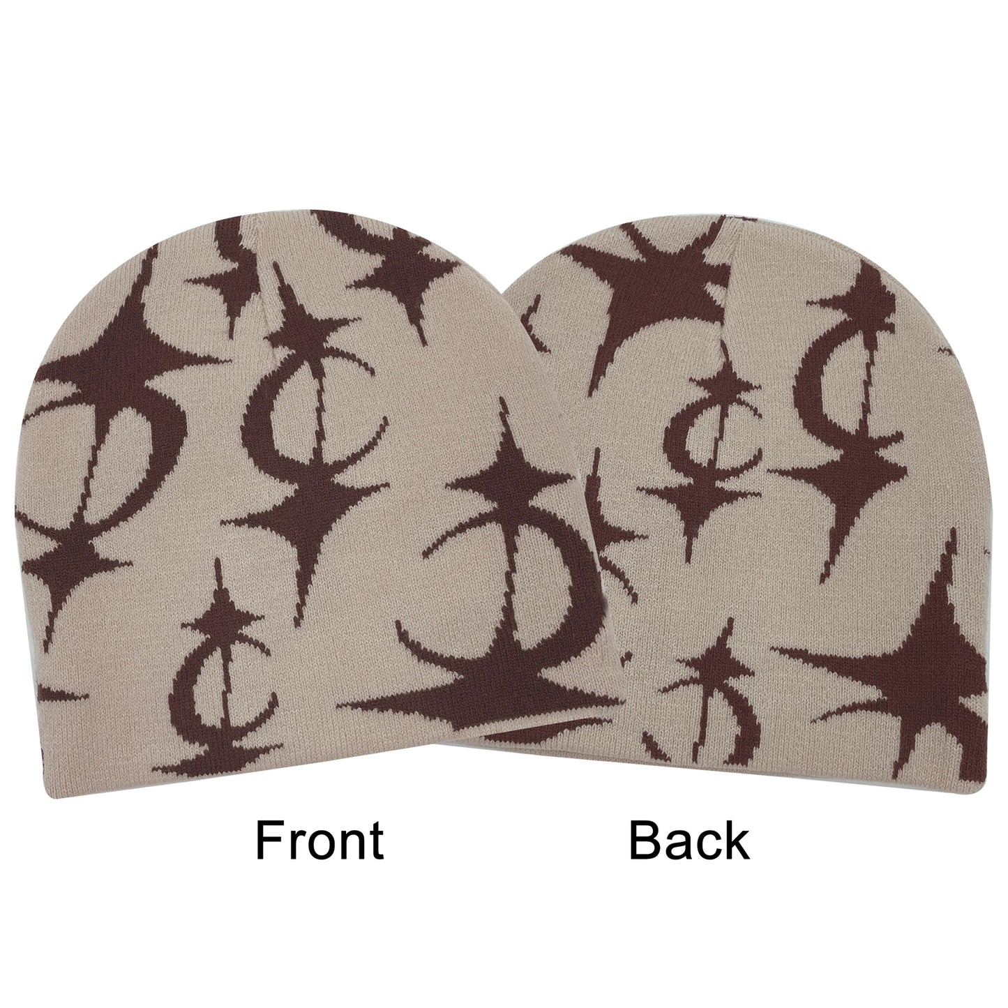 2024 New Knitted Hat Front And Back Jacquard Star Pattern, Street Fashion Trend Personality Skullcap Adult Hat