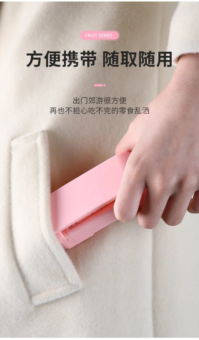 1 mini máquina selladora de bocadillos, selladora de paquetes de bolsas, máquina selladora de bolsas de plástico térmico para alimentos, accesorios de cocina portátiles