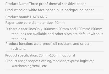Étiquettes thermiques de 100 mm de largeur, plusieurs tailles, rouleaux de papier autocollants, étiquettes vierges blanches pour étiquettes thermiques, autocollants en papier auto-adhésifs