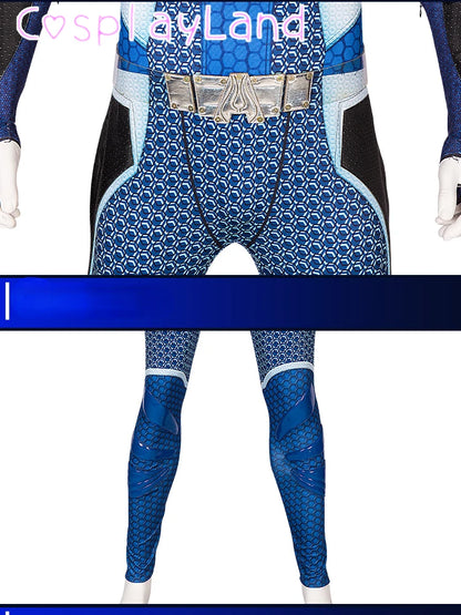 The Boys A-Train Cosplay Costume Halloween Carnival High Quality Hero Reggie Franklin Battle Outfit With Boots Printing Jumpsuit