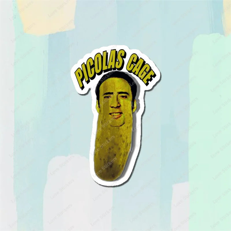 Picolas Cage 5PCS Stickers for Living Room Bumper Anime Cute Kid Car Art Print Window Home Decor