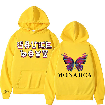 USA Rapper Eladio Carrion Print Hoodie Monarca Music Clothes Men Women Hip Hop Oversized Casual Sweatshirt Man Quality Clothing