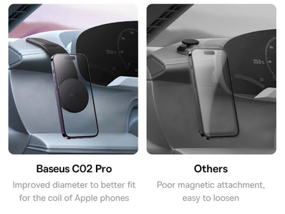 Baseus C02 Pro Series Magnetic Wireless Charging Car Mount Cluster Black