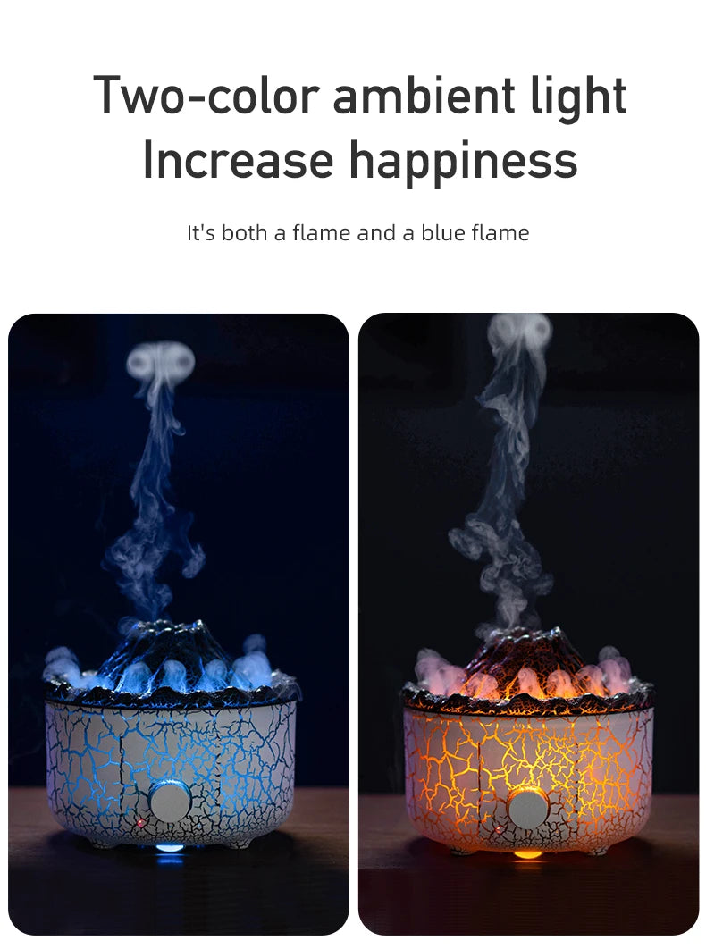 560ml Volcanic Flame Humidifiers Air Aroma Diffuser Essential Oils Humidifier Diffuser For Bedroom Home Purifier Humificador