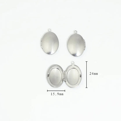 BoYuTe (20 Pieces/Lot) 316 Stainless Steel Oval Shaped Locket Pendant Can Open Photo Locket Diy Jewelry Materials
