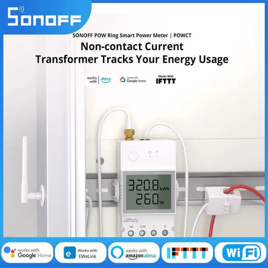 SONOFF POWCT 100A WiFi POW Ring Smart Power Meter Split CT Sensor ESP32 Chip Energy Monitor EWeLink APP With Alexa Google Home