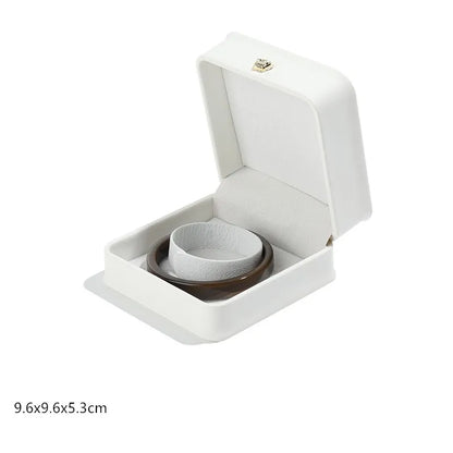 1 boîte à bijoux en cuir pour bague de mariage, pendentif, bracelet, collier, étui de rangement, emballage cadeau, boîte de présentation, vente en gros