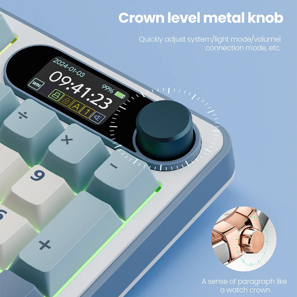 RK ROYAL KLUDGE S98 Mechanical Keyboard Top Mount TFT Screen 98 Keys RGB BT5.0/2.4G/USB-C Wireless Gamer Keyboard Hot Swappable