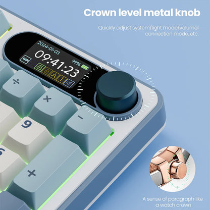 RK ROYAL KLUDGE S98 Mechanical Keyboard Top Mount TFT Screen 98 Keys RGB BT5.0/2.4G/USB-C Wireless Gamer Keyboard Hot Swappable