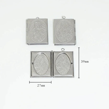 BoYuTe (20 Pieces/Lot) 316 Stainless Steel Oval Shaped Locket Pendant Can Open Photo Locket Diy Jewelry Materials