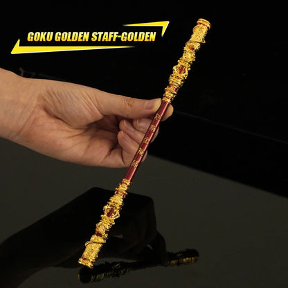 22CM Black Myth Sun Wukong Weapon Golden Hoop Stick Model Semi-metal Ruyi Staff Martial Arts Bo Staffs Souvenir Game Collection