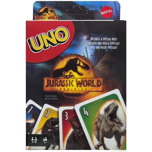 UNO Jurassic World Dominion Card Game with Themed Deck & Special Rule, Gift for Kid, Adult & Family Game Nights, Ages 7 Years Ol