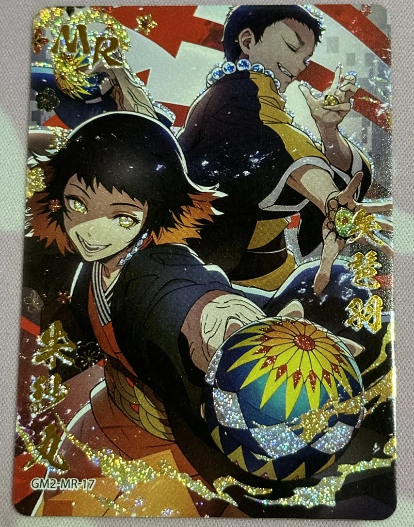 Anime Demon Slayer Kamado Tanjirou Kochou Shinobu Kanroji Mitsuri Iguro Obanai Collection Card Birthday Gifts Children's Toys