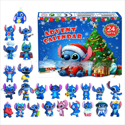 Stitch Christmas Advent Calendar Box Mickey Mouse Blind Box Figure Advent Calendar 24 Day Countdown Calendar Boys Girls Gift