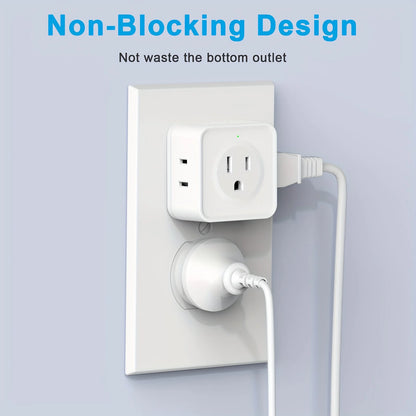 5 Sockets Outlet Power Strip Multi Plug Outlet Extender,Wall Outlet Expander,Small Electrical Outlet Splitter for Home Office,US