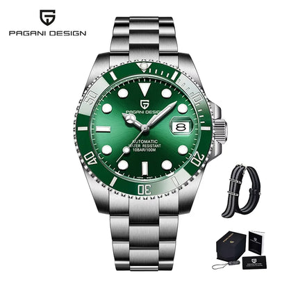PAGANI DESIGN PD1661 Water Ghost Watch 40MM Luxury Automatic Mechanical Watches NH35 Auto Date Sport Dive BGW-9 Watch For Men