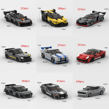 2022 Hot MOC Speed City Car Champion Racer Classic Supercar Building Blocks Brick Racing Super Technique Creative Garage DIY Set