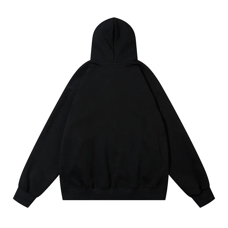 Vintage American Style Streetwear Hooded Loose-Fit Sweatshirt Jacket For Men And Women Versatile Casual Hoodies