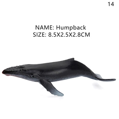 Simulation Marine Life Action Figures Ocean Animal Model Educational Toys Cake Topper,Collection Gift Shark Dolphin Hammerhead