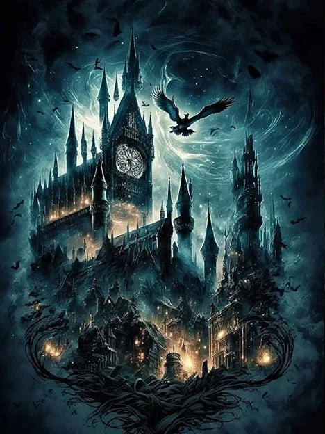 5d Diy Diamond Art Painting Kits Harry Potter Hogwarts Castle Moon Embroidery Jewelry Home Decor Cross Stitch Cartoon Kids Gift