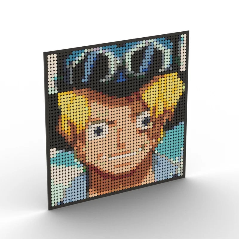 One Piece Anime Figures Luffy Brook Nami Robin Sanji Franky Blocks Brick Pixel Art Decoration Toys Kids Christmas Birthday Gifts