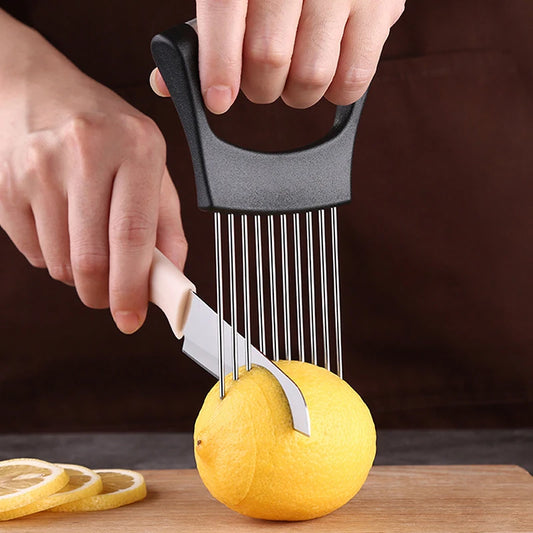 Stainless Steel Onion Slicers Holder Vegetable Tomato Shredders Kitchen Tools For Slicing Meat Cheese Blocks Pin Needle