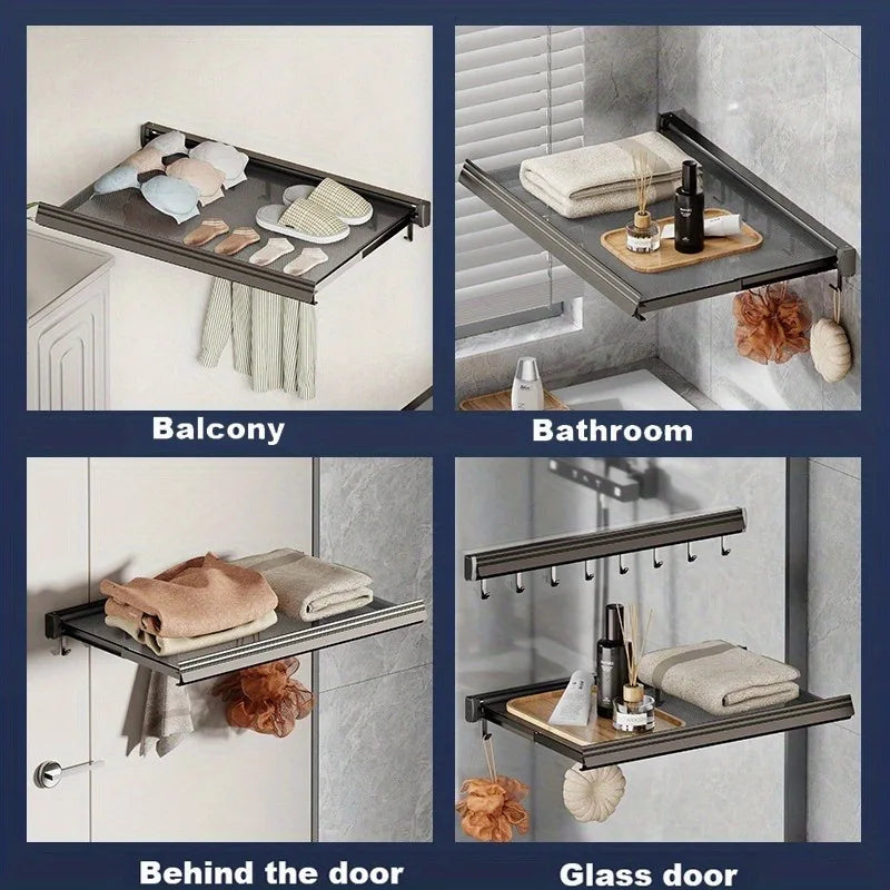 Balcony Drying Racks Foldable Multifunctional Stainless Steel Sock Drying Shelf Window Retractable Drying Clothes And Shoes Rack