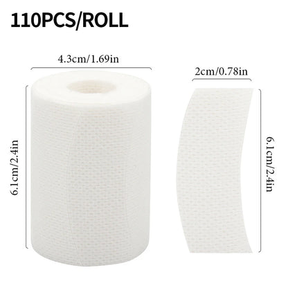 110 piezas/rollo de almohadillas de espuma micro para los ojos, cintas para extensiones de pestañas, accesorios de maquillaje, suministros para levantamiento de pestañas, almohadillas de espuma micro para debajo de las pestañas