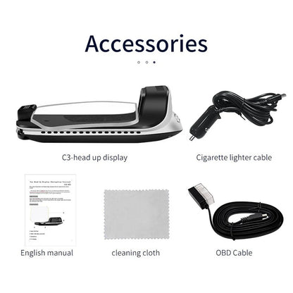 C3 12V Car HUD OBD2 Head Up Display GPS Navigation Digital Speedometer On Board Computer Projector OBD 2 Scanner Test Cartronics