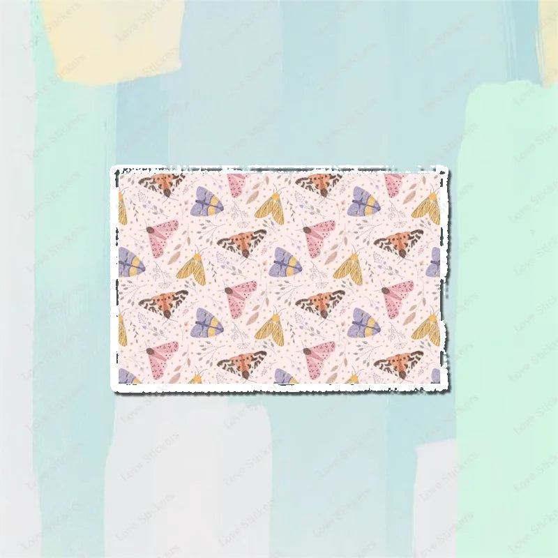 Pastel Moths 5PCS Stickers for Living Room Bumper Anime Cute Kid Car Art Print Window Home Decor
