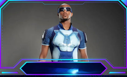 The Boys A-Train Cosplay Costume Halloween Carnival High Quality Hero Reggie Franklin Battle Outfit With Boots Printing Jumpsuit